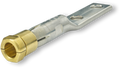 Copper 2-hole compression lug with SNAP tool-free connector, side angle