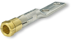 Copper 2-hole compression lug with SNAP tool-free connector, side angle