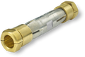 Copper compression in-line splice with SNAP tool-free connector, side angle