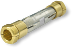 Copper compression in-line splice with SNAP tool-free connector, side angle